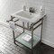 Kingston Brass VPB24187W48 24-Inch Ceramic Console Sink (4-Inch, 3-Hole), White/Brushed Nickel VPB24187W48 - alternate 5